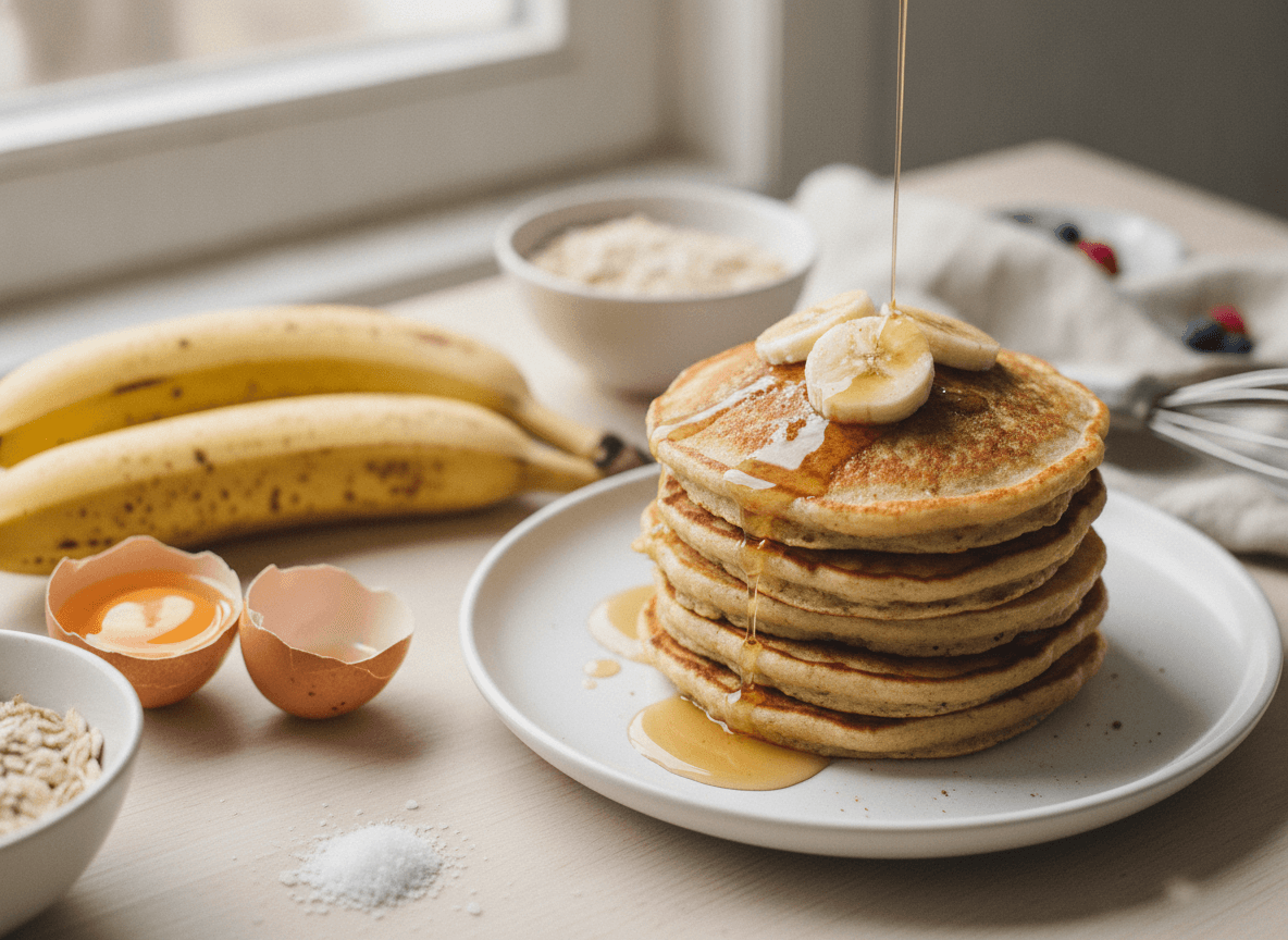 3-Ingredient Banana Oat Pancakes