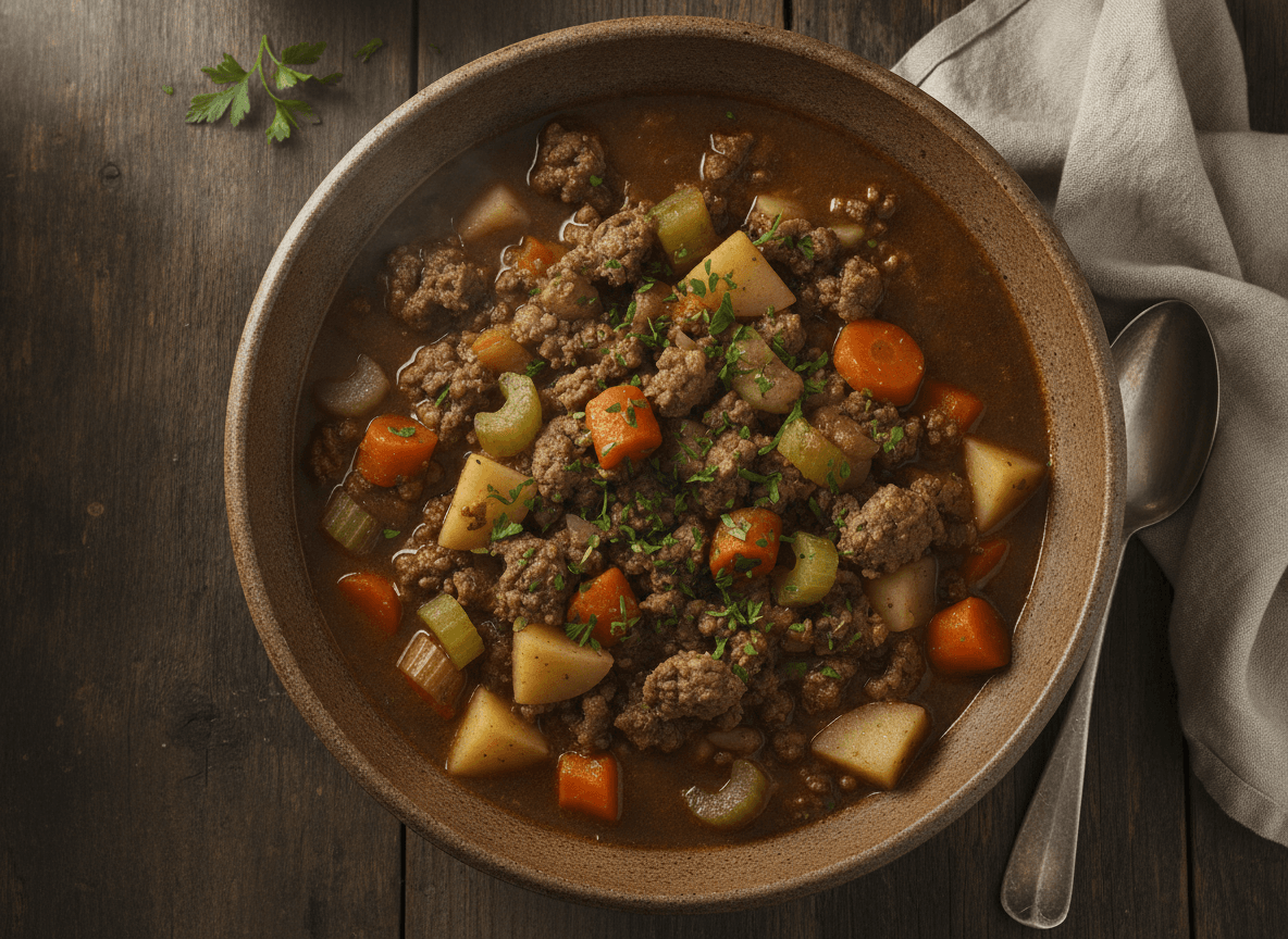 Hearty Ground Beef and Vegetable Stew