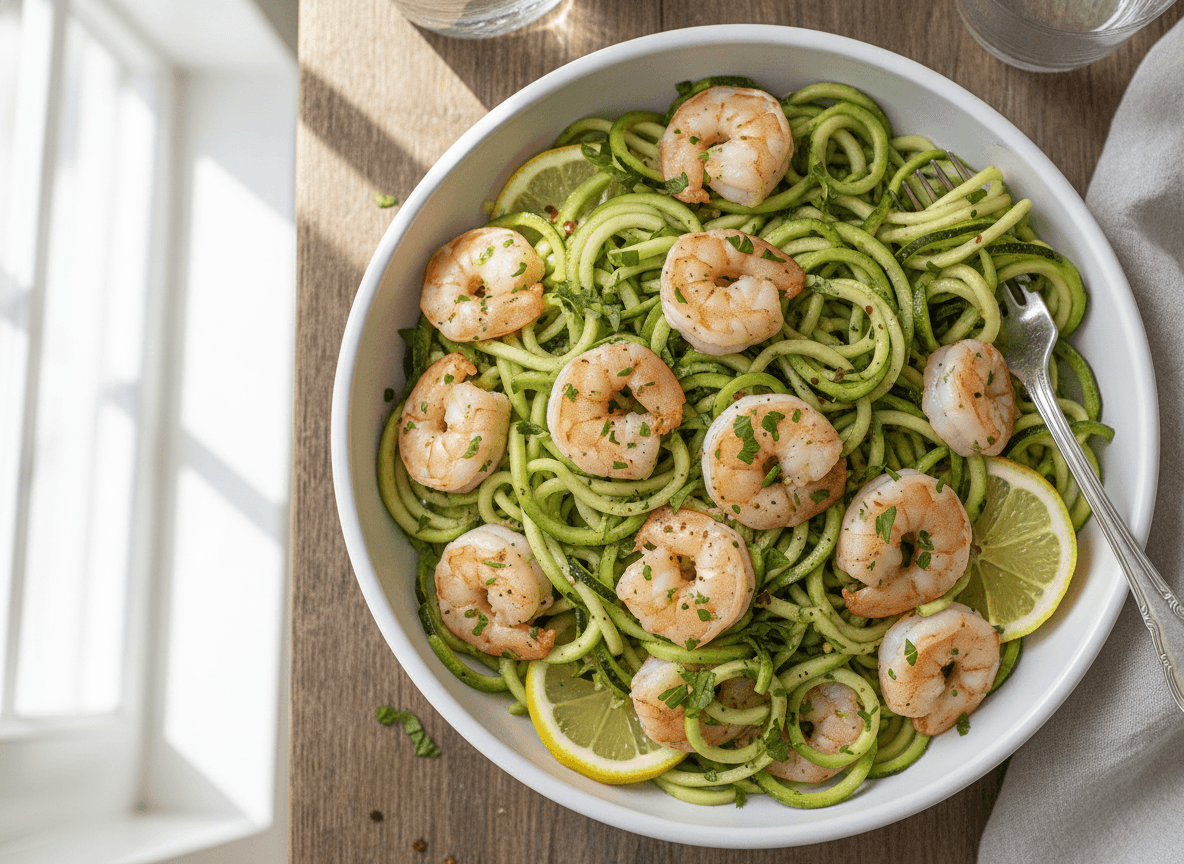 Lemon Garlic Shrimp & Zucchini Noodles