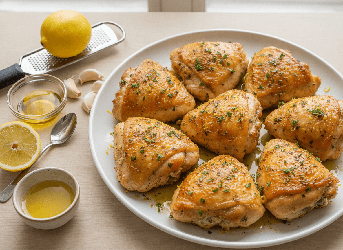 Lemon Herb Baked Chicken Thighs