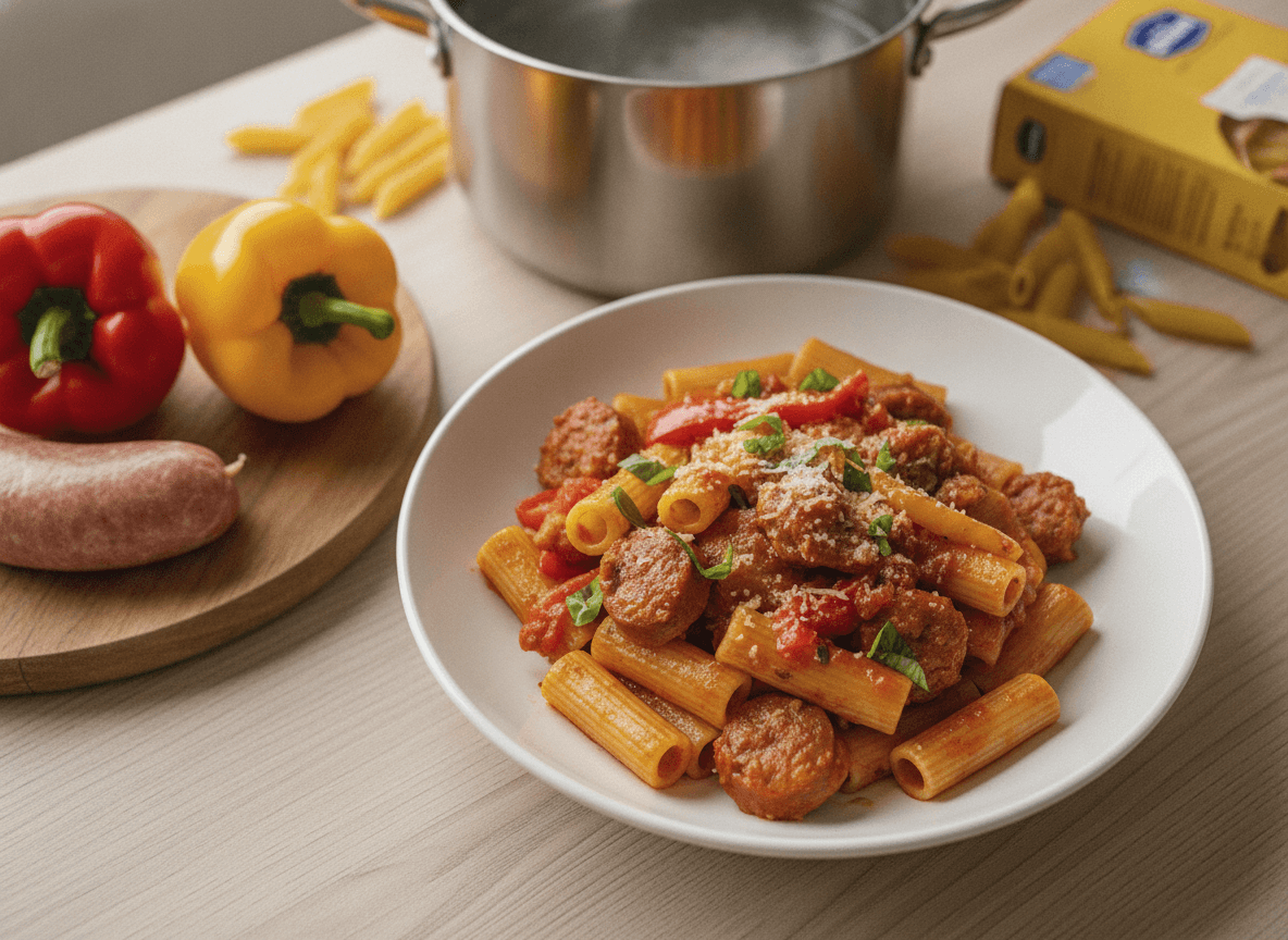 Pasta with Italian Sausage and Peppers
