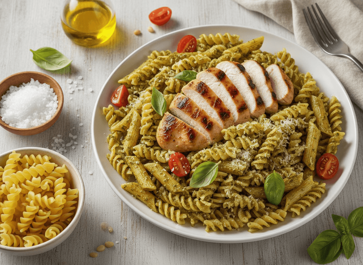 Pesto Pasta with Grilled Chicken