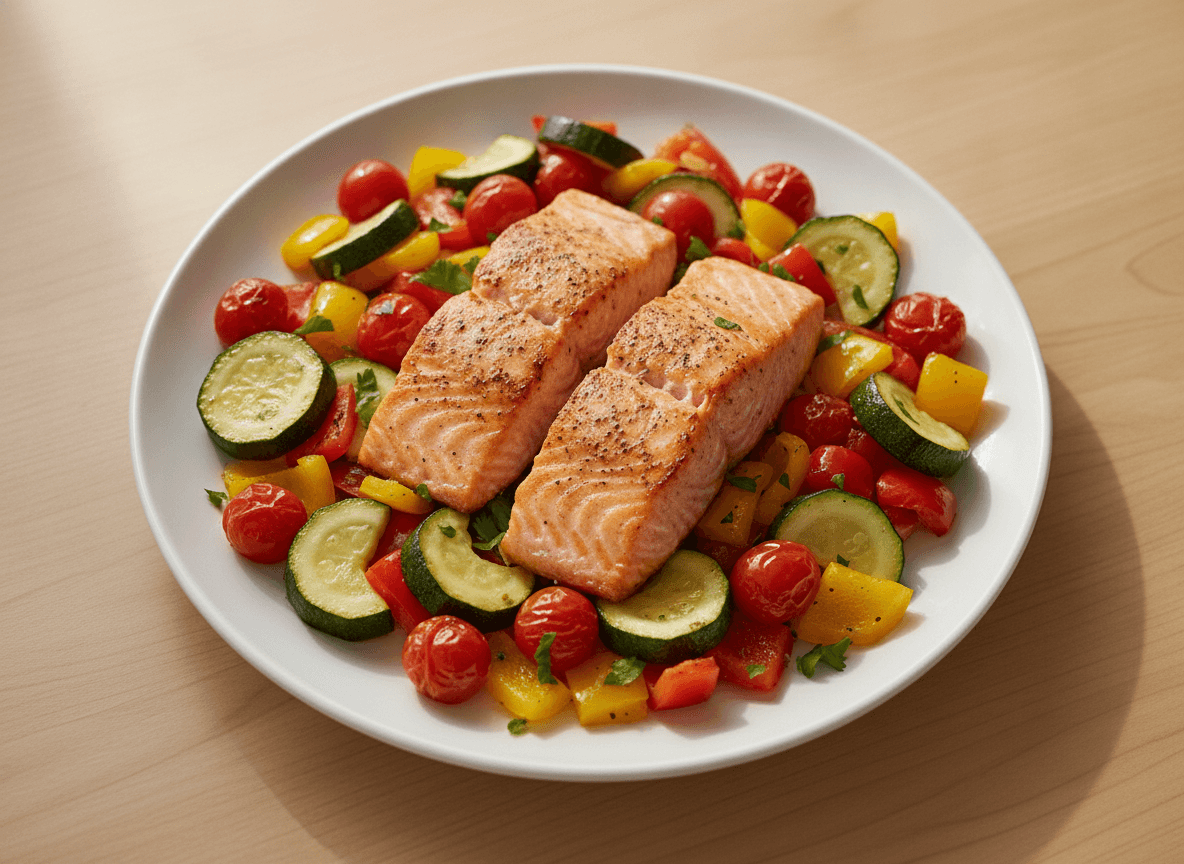 One-Pan Salmon and Roasted Vegetables
