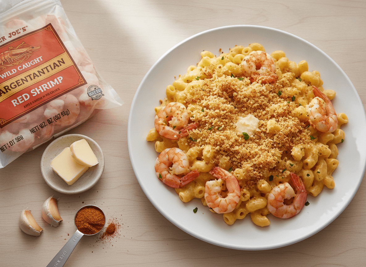 Trader Joe's Lobster Mac and Cheese (Argentinian Red Shrimp)
