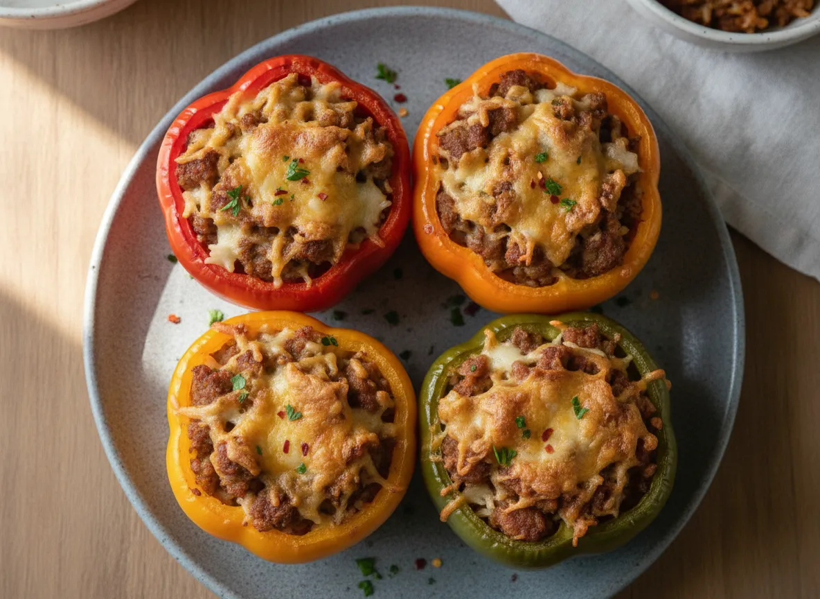 Air Fryer Sausage Stuffed Bell Peppers