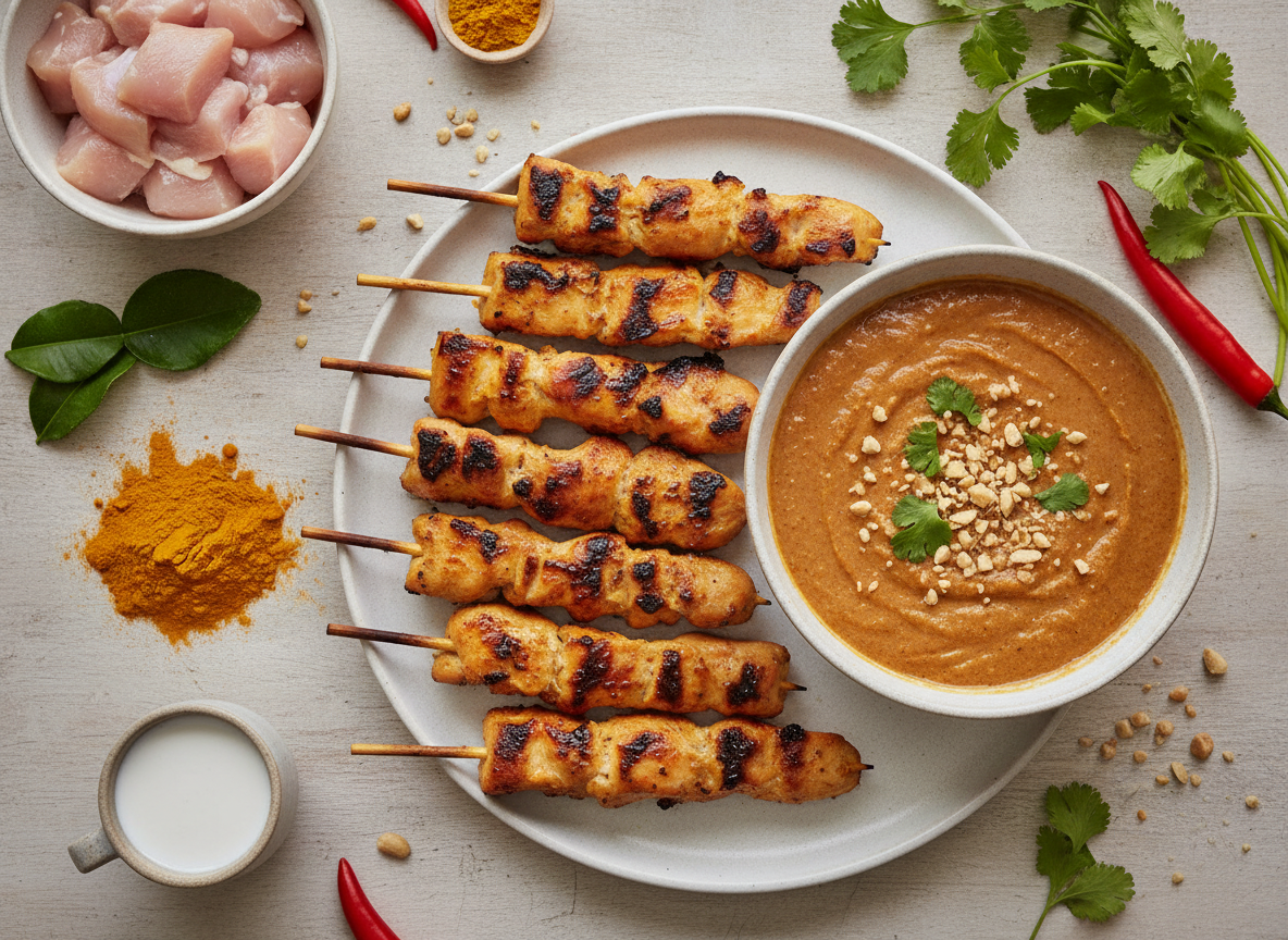 Chicken Satay with Peanut Sauce
