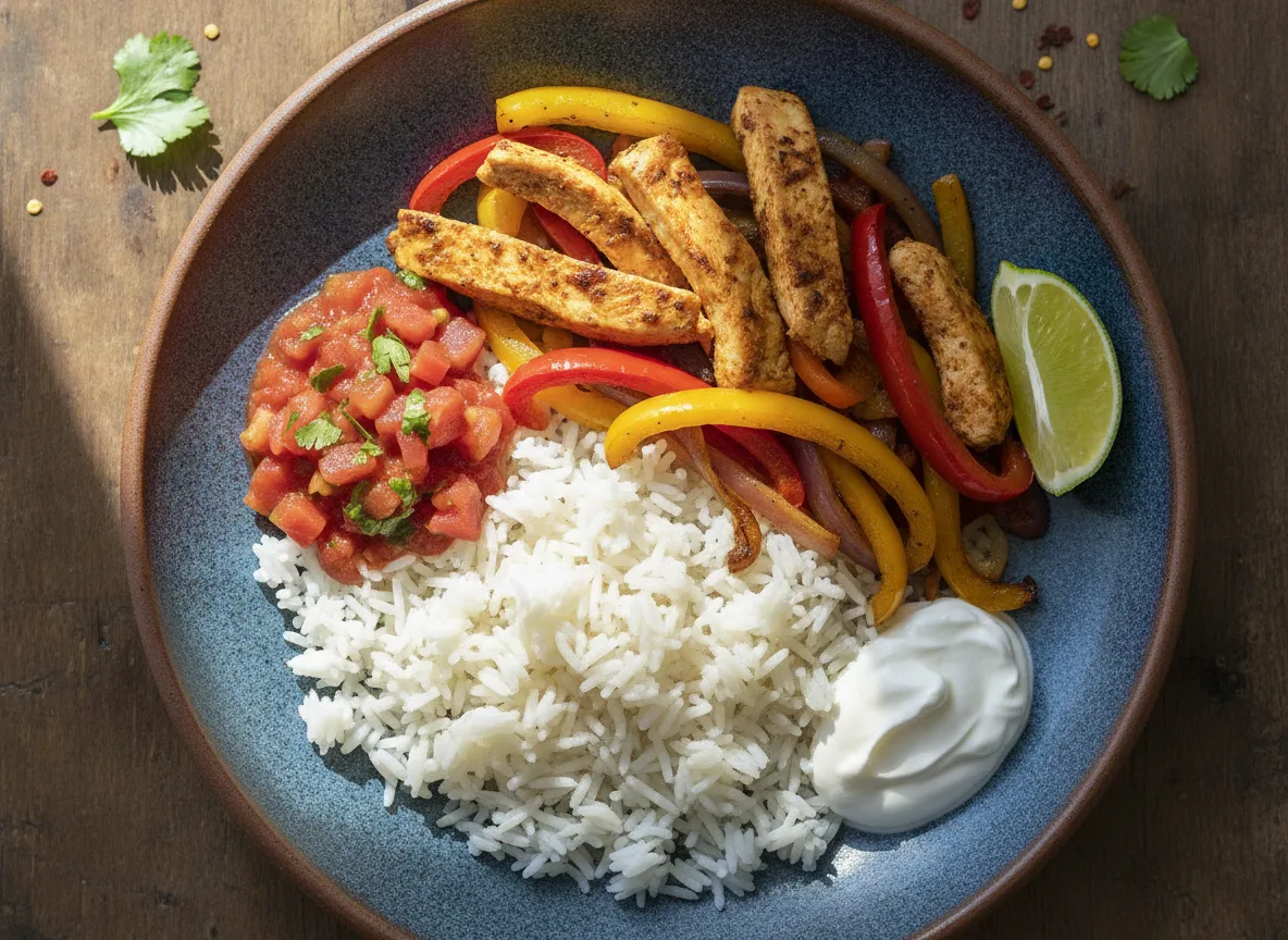 Crispy Air Fryer Chicken Fajita Bowls