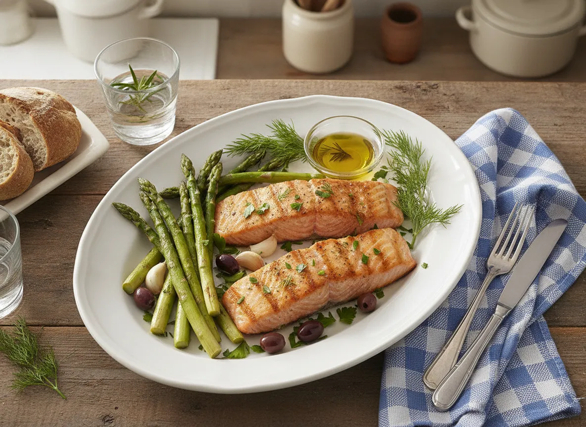 Grilled Salmon with Asparagus