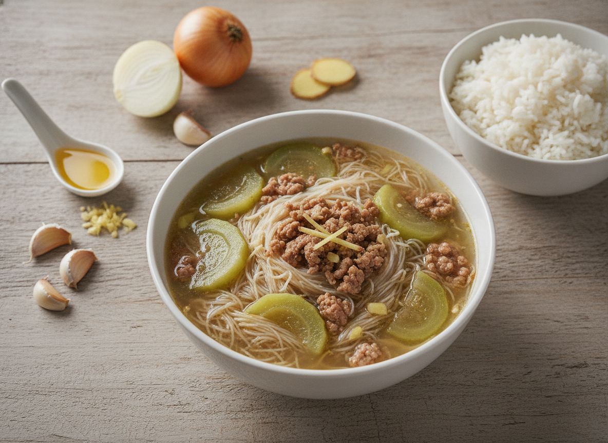 Misua with Patola and Ground Pork