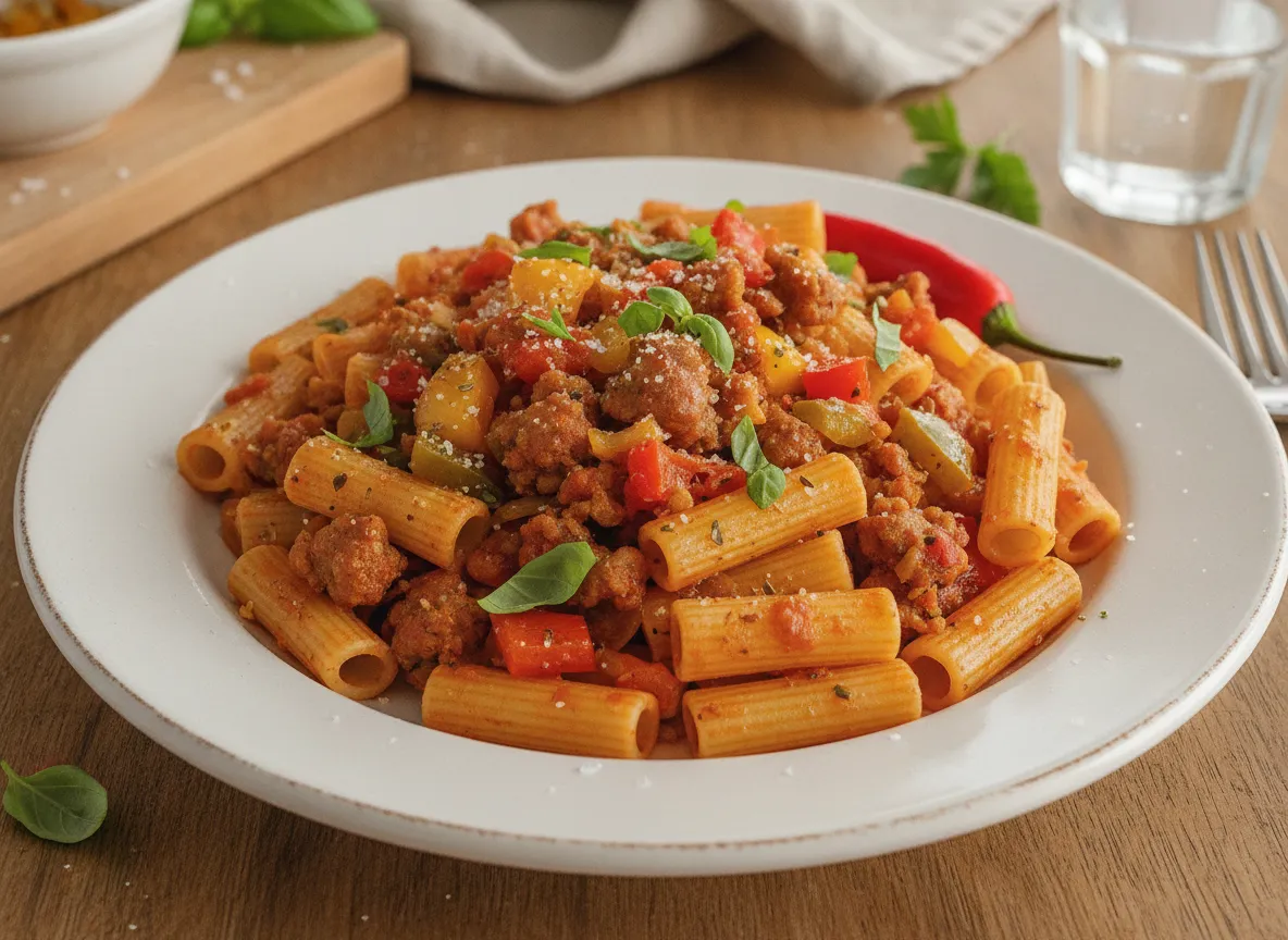 Pasta with Italian Sausage and Peppers