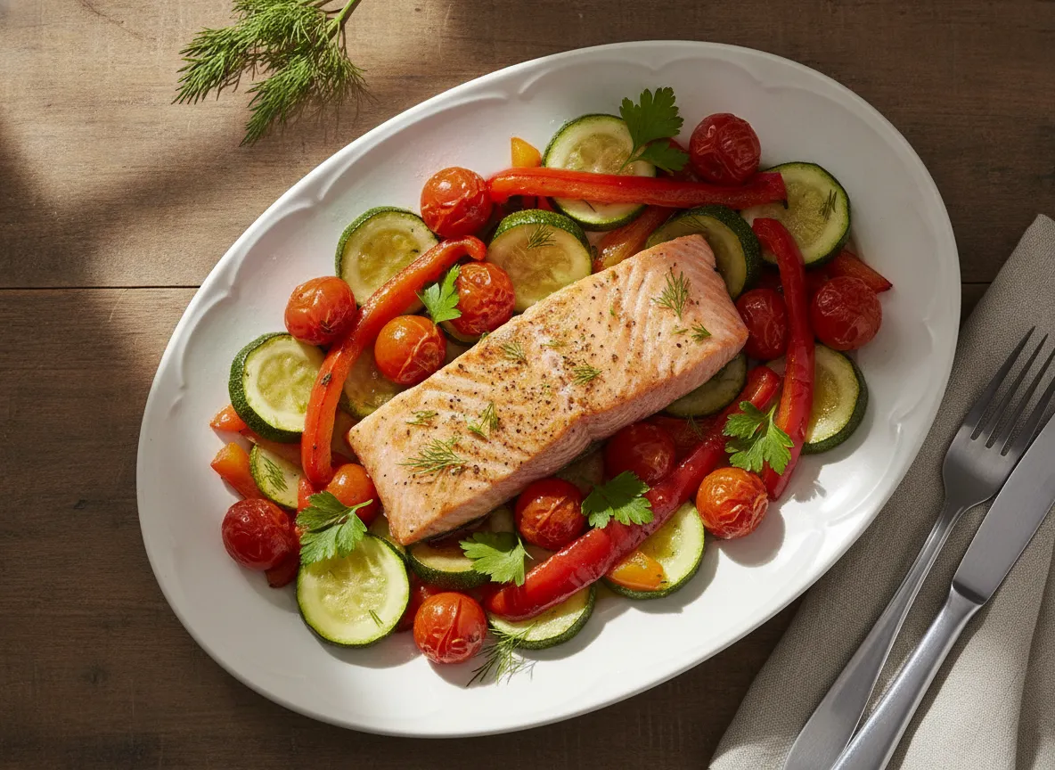 One-Pan Salmon and Roasted Vegetables