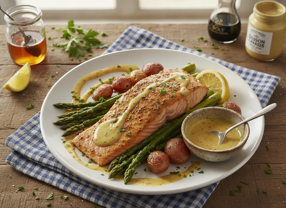 Sheet Pan Honey Mustard Salmon